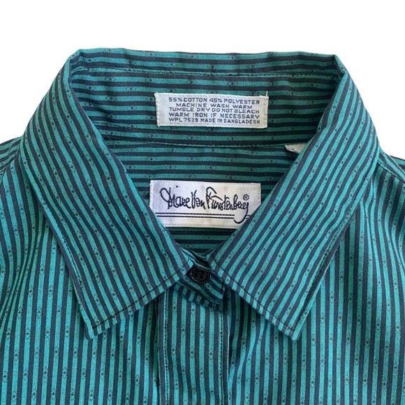 Vintage NWT Diane Von Furstenberg Striped Button Up Shirt - Picture 5 of 5